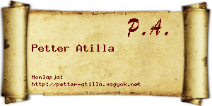 Petter Atilla névjegykártya